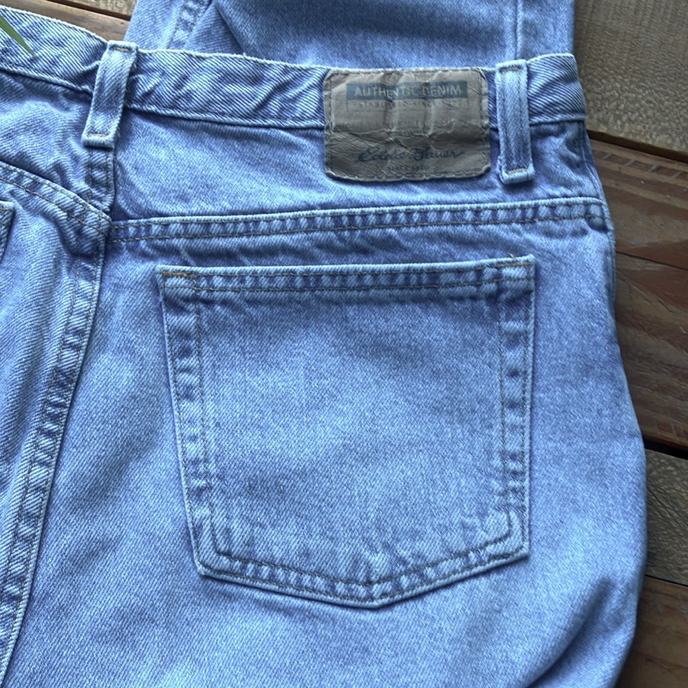Eddie Bauer 100%Cotton Denim Jeans High Waist Straight Wide Legs Circa 1990’s